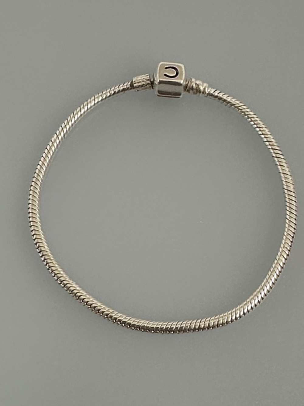 Pandora Silver Snake Chain Charm Bracelet made in Italy